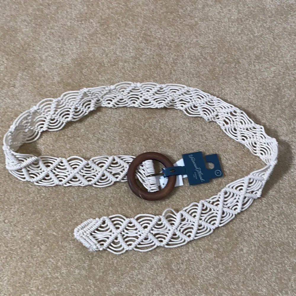 Women’s Belt 100% Woven Cotton Body Large NWT